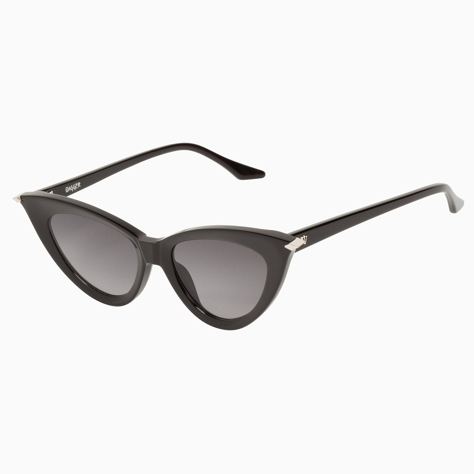 Valley | Dagger | Matte Black w. Gloss Black Metal Trim - Black Lens