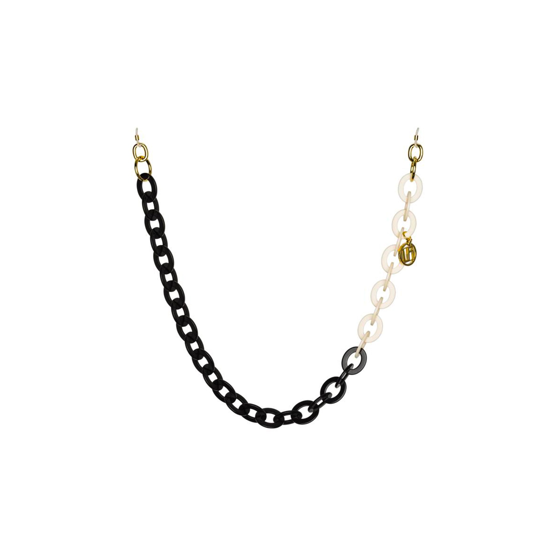 Linda Farrow | Oval Link Acetate Chain / Black And Cream