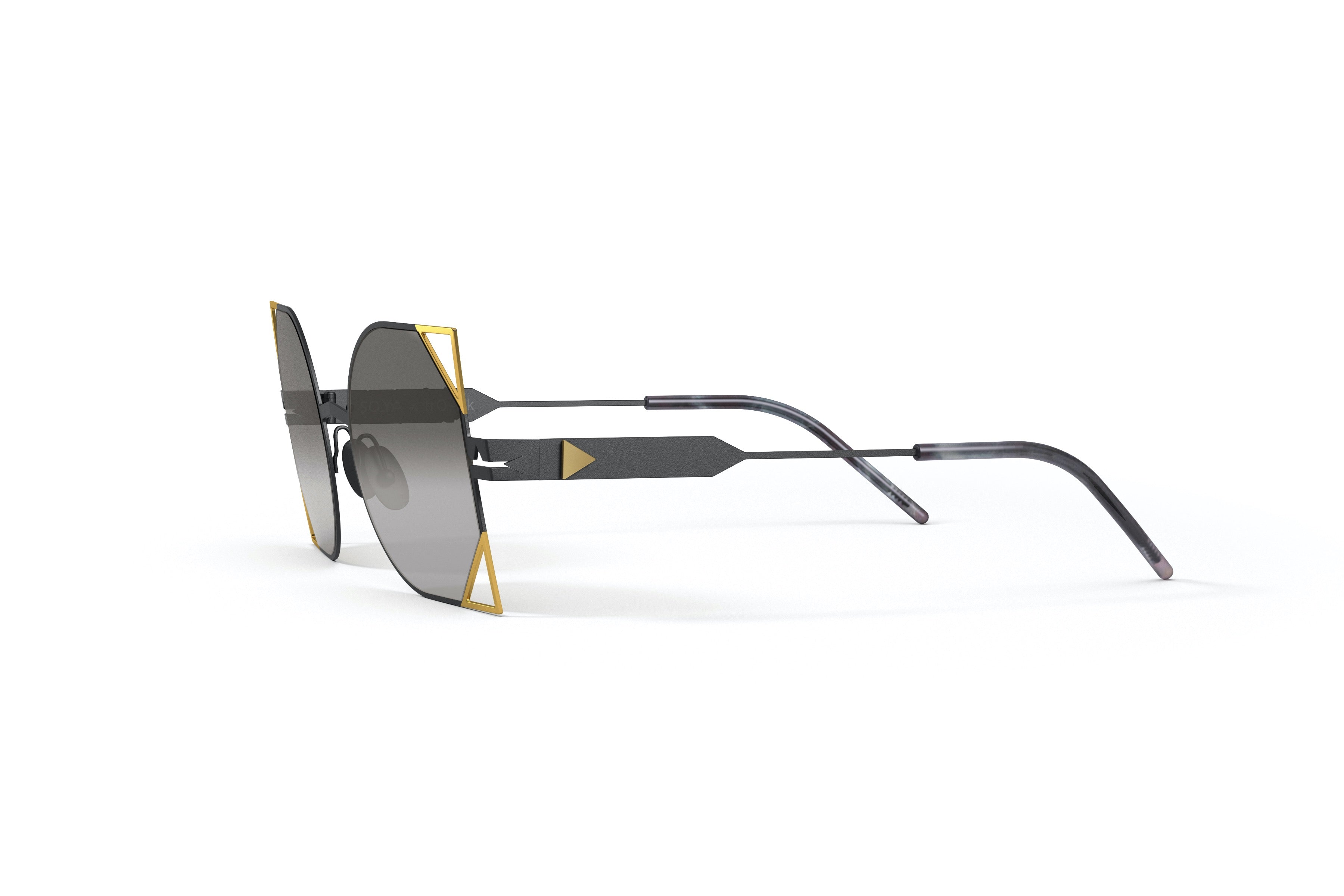SO.YA Rania | Black Matte / Shiny Gold